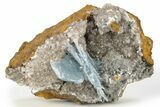 Gemmy, Blue Bladed Barite On Calcite - Morocco #222900-1